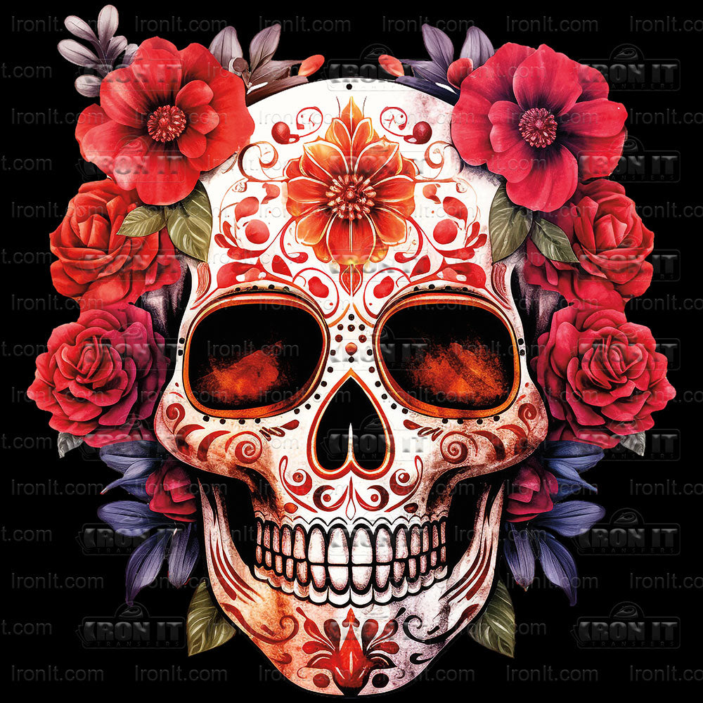 Floral Sugar Skull 4 | Seasonal & Holiday Direct-To-Film Heat Transfers