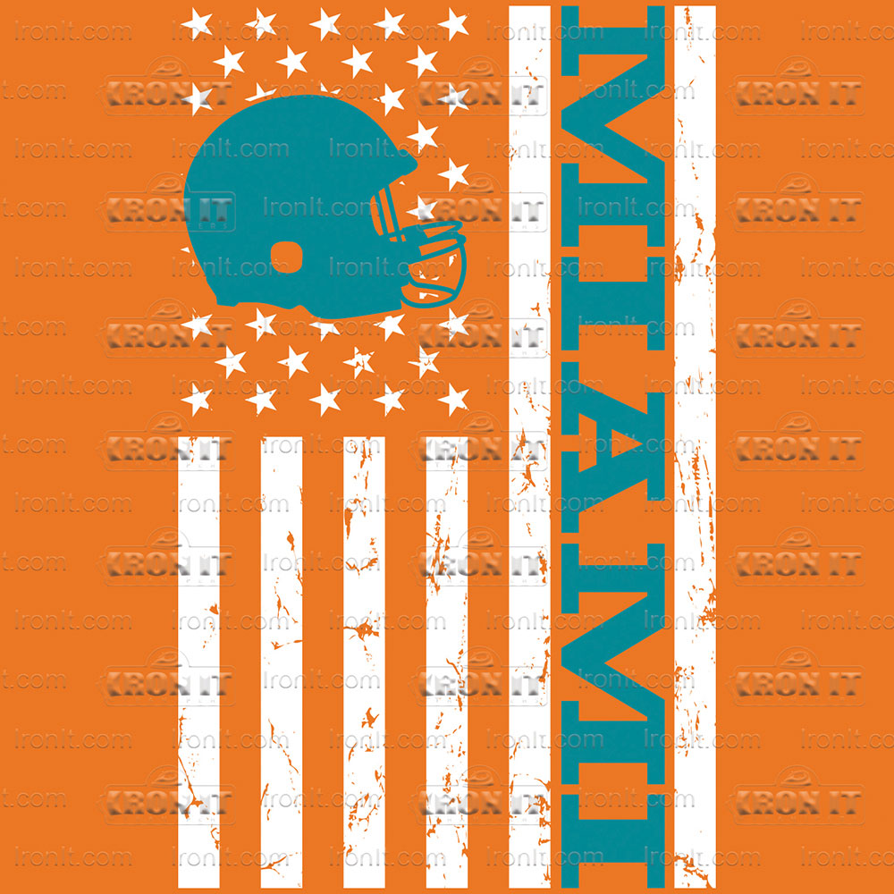 Miami Football Flag | Sports, Football Direct to Film Heat Transfers