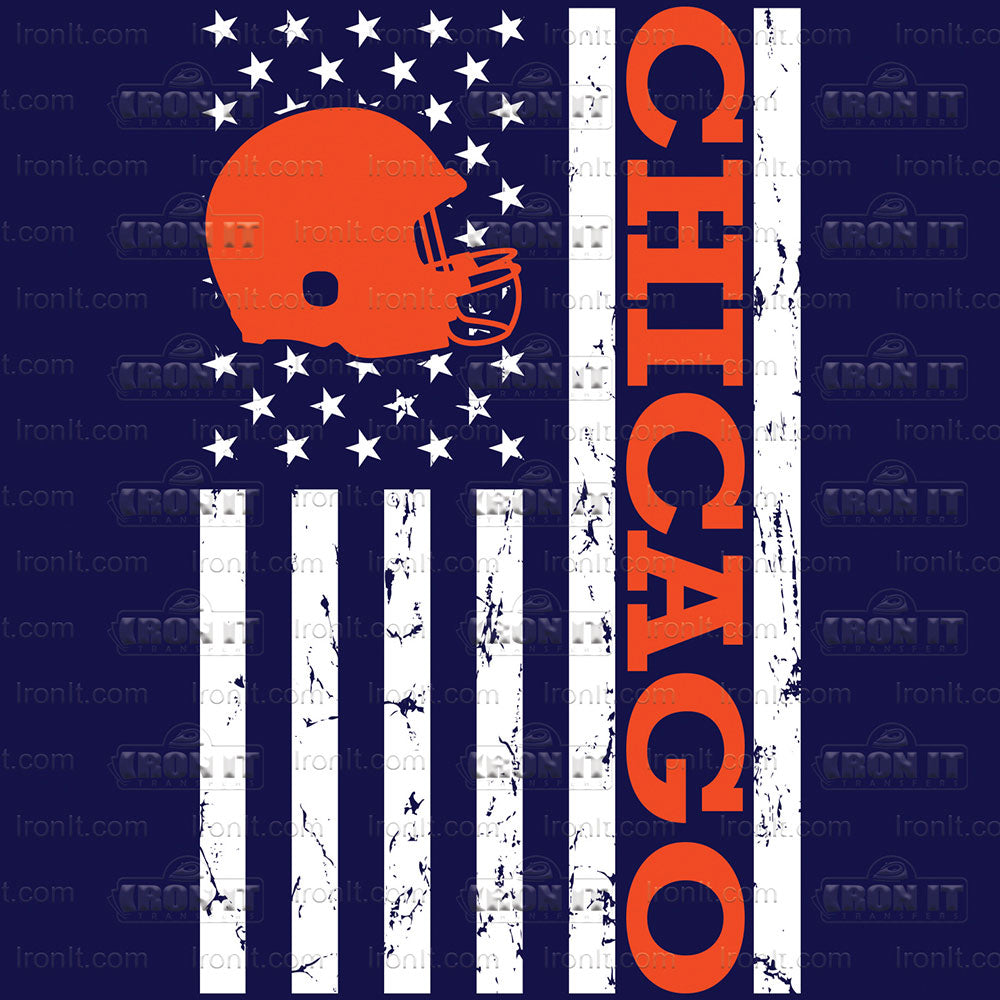 Chicago Football Flag | Sports, Football Direct to Film Heat Transfers