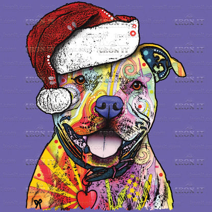 Christmas Pitbull | Christmas Dogs Direct to Film Heat Transfers