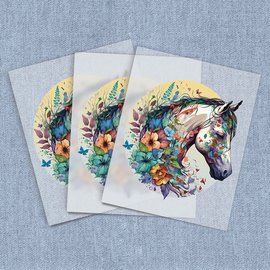 Floral Horse Head | Horses DTF Heat Transfers