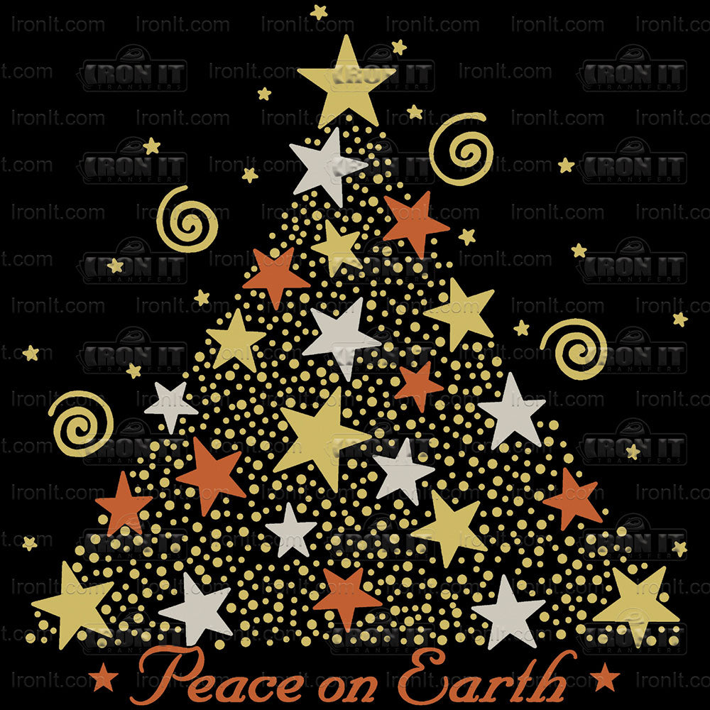 Peace on Earth Tree | Seasonal, Christmas Direct to Film Heat Transfers