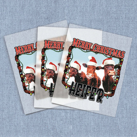 Christmas Heifer | Seasonal, Christmas DTF Heat Transfers