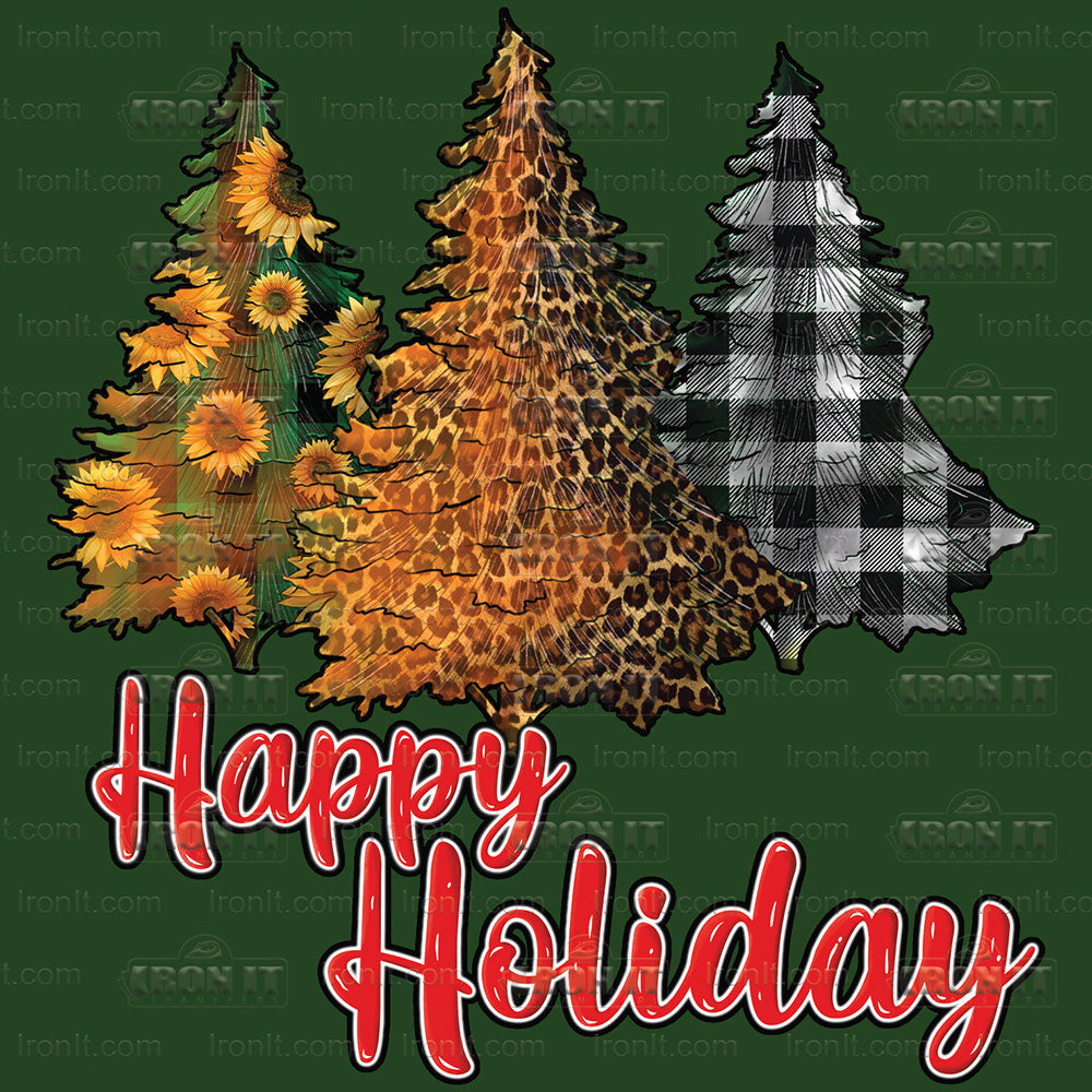 Happy Holiday Patterned | Seasonal, Christmas Direct to Film Heat Transfers