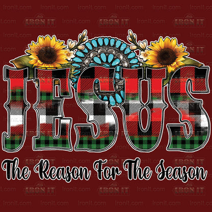 Jesus Is The Reason Plaid | Seasonal, Christmas Direct to Film Heat Transfers