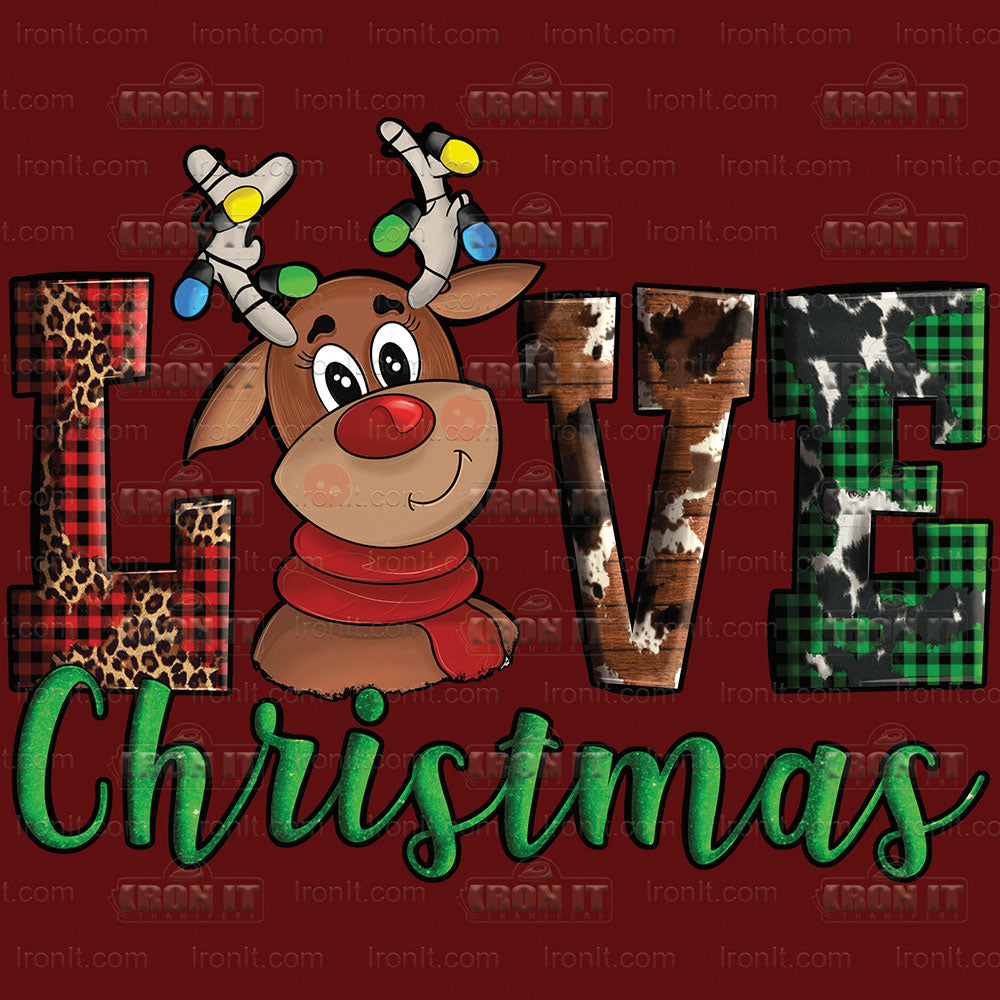 Love Christmas Deer | Seasonal, Christmas Direct to Film Heat Transfers