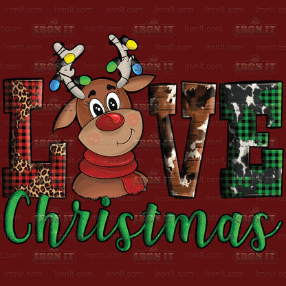 Love Christmas Deer | Seasonal, Christmas Direct to Film Heat Transfers