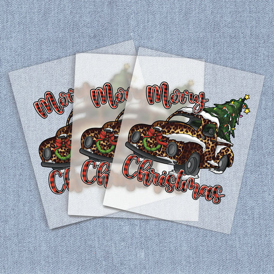 Christmas Leopard Truck | Seasonal, Christmas DTF Heat Transfers