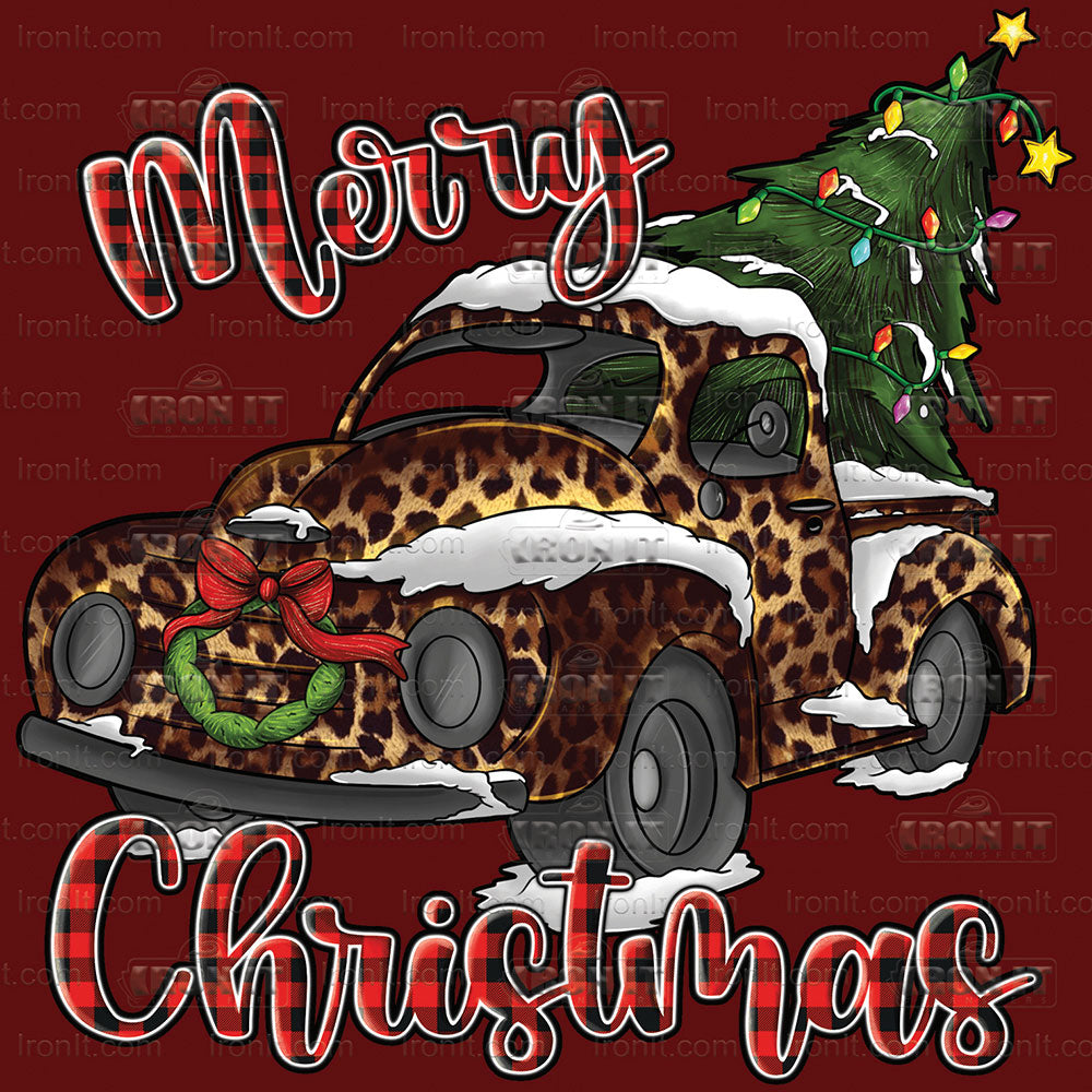 Christmas Leopard Truck | Seasonal, Christmas Direct to Film Heat Transfers