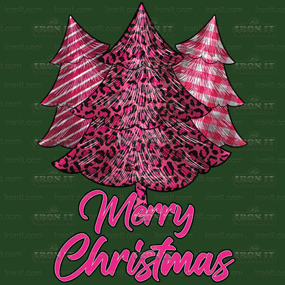 Christmas Pink Striped Trees | Seasonal, Christmas Direct to Film Heat Transfers