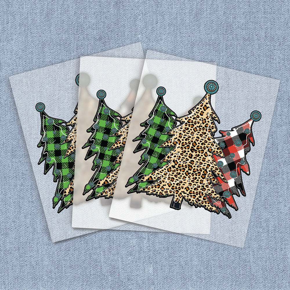 Patterned Pine Trees | Seasonal, Christmas DTF Heat Transfers