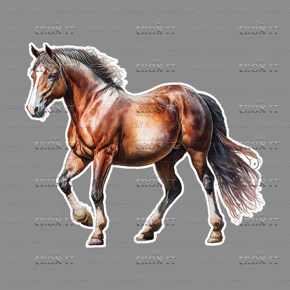 Standing Brown Horse