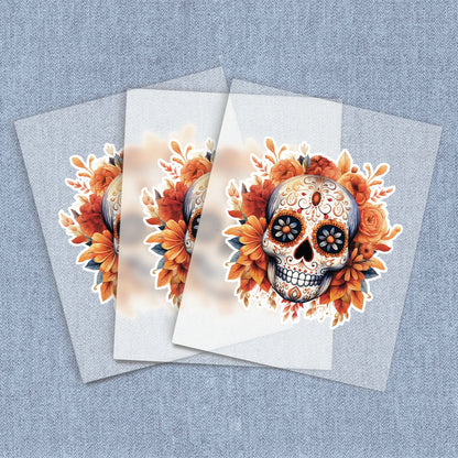 Orange Flower Skull