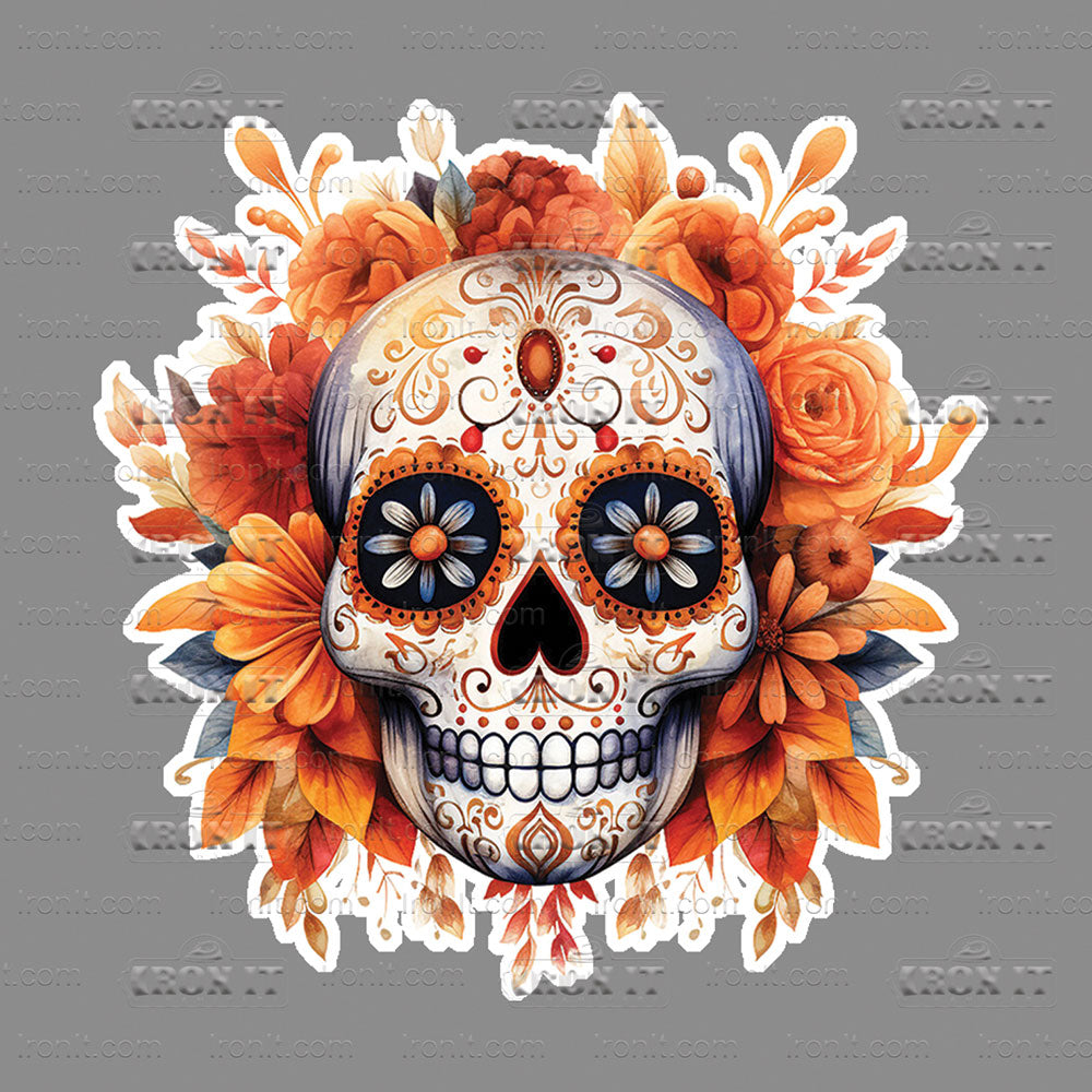 Orange Flower Skull