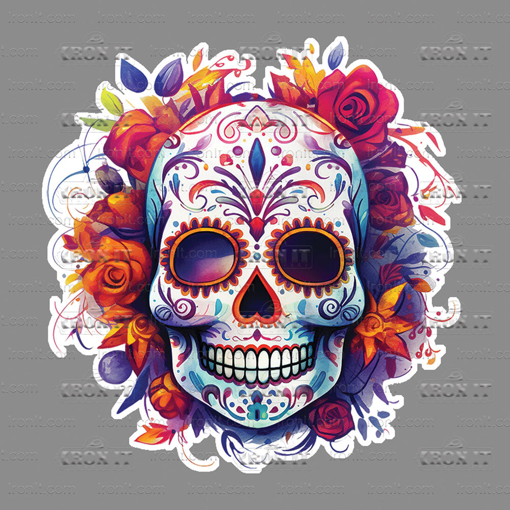 Colorful Roses Skull