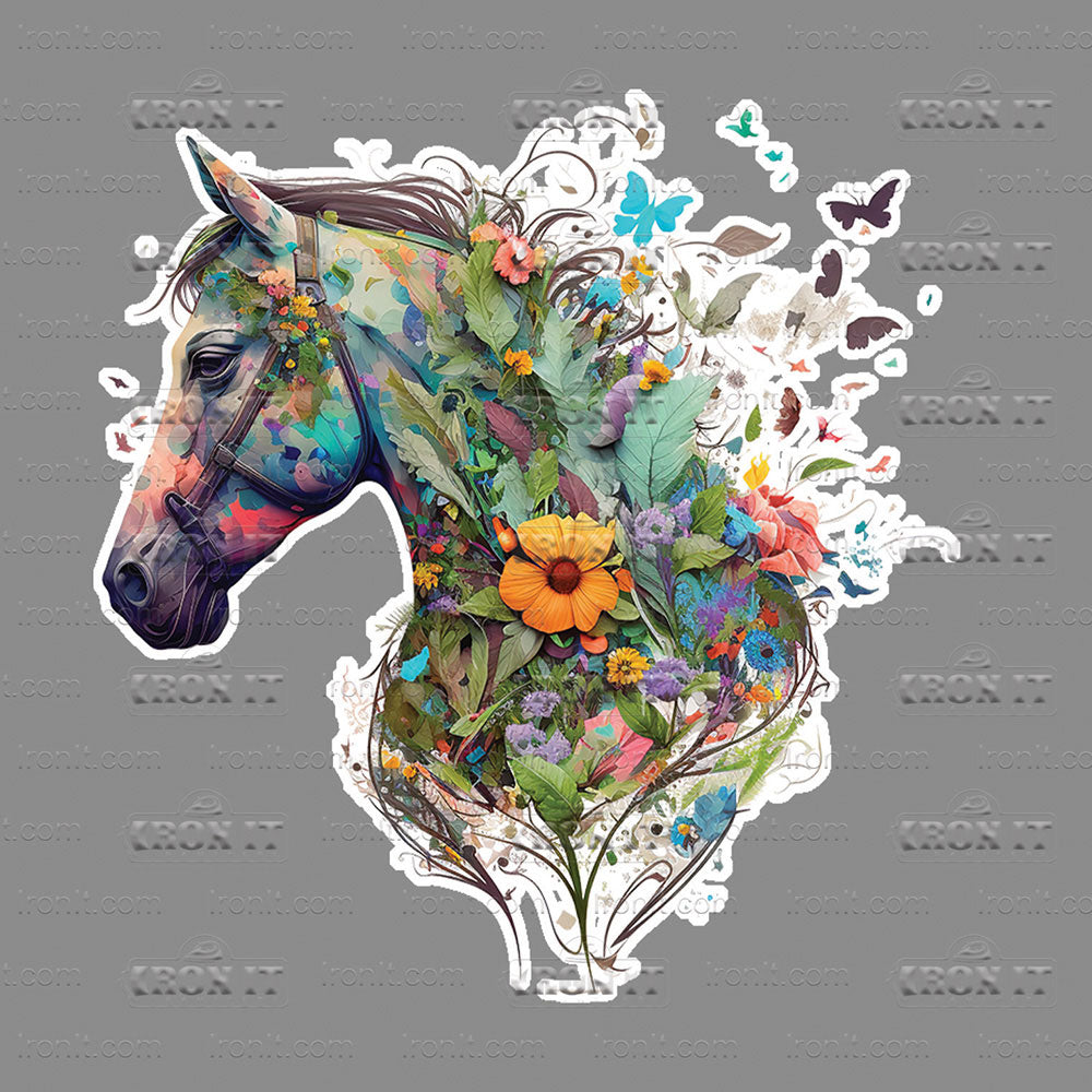 Realistic Floral Horse Head