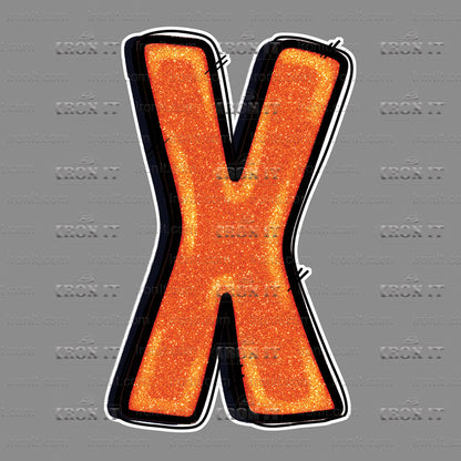 X Orange Glitter