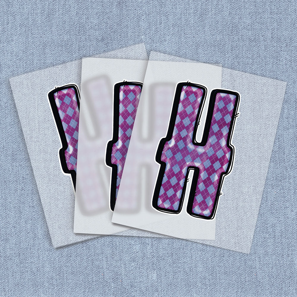 H Pink & Purple Argyle