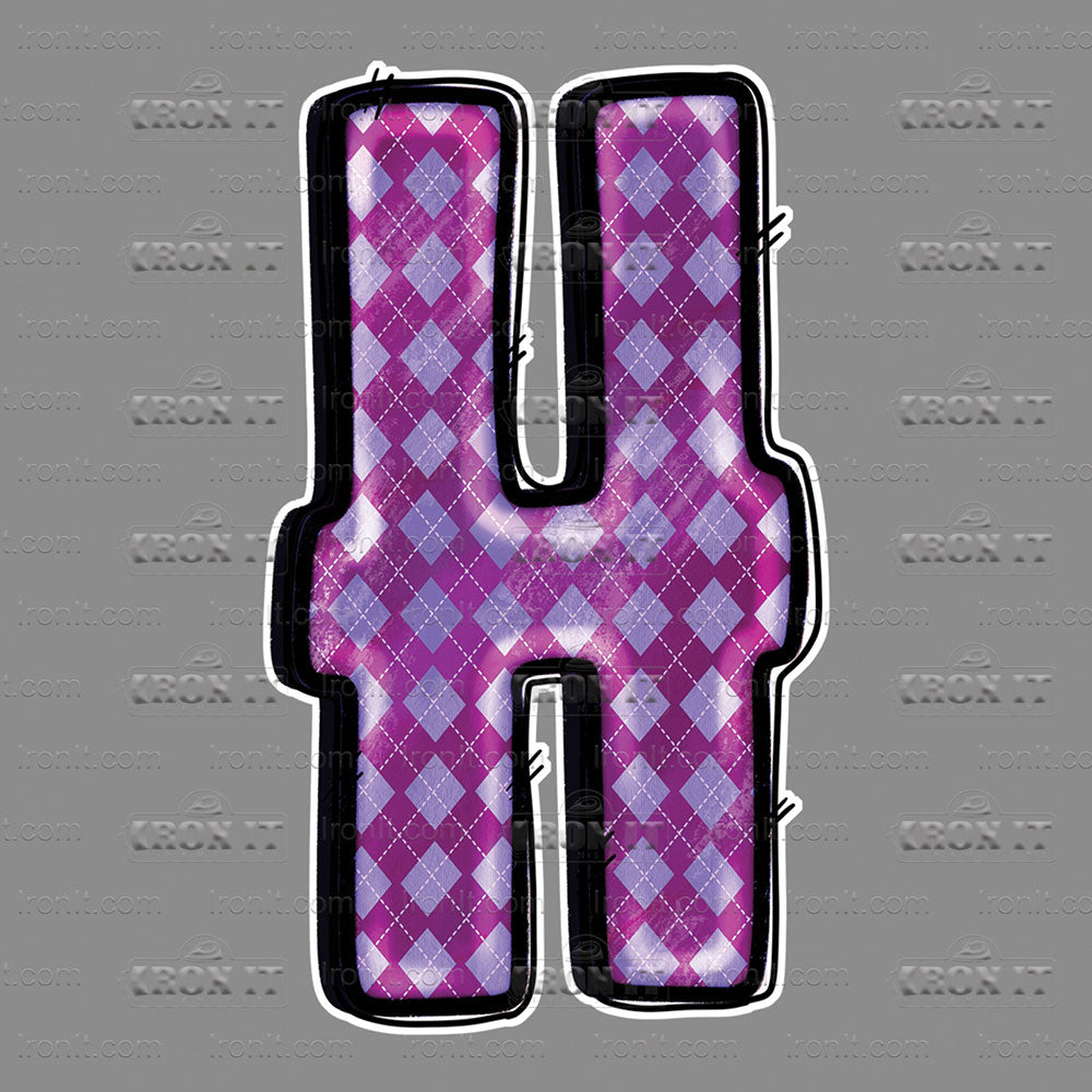 H Pink & Purple Argyle