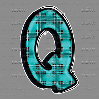 Q Teal Plaid