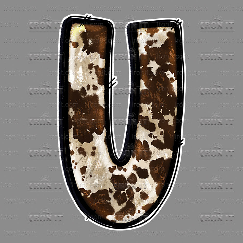 U Brown & Cream Cow Hide