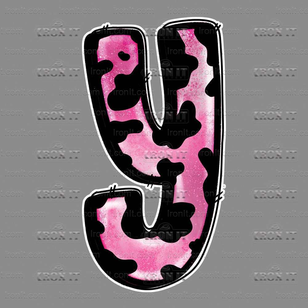 Y Black & Pink Cow Print