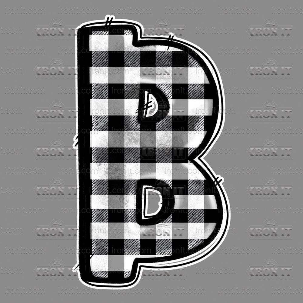 B Black & White Checkerboard