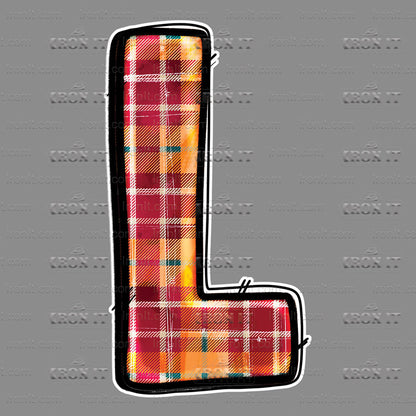 L Magenta, Orange & Teal Plaid