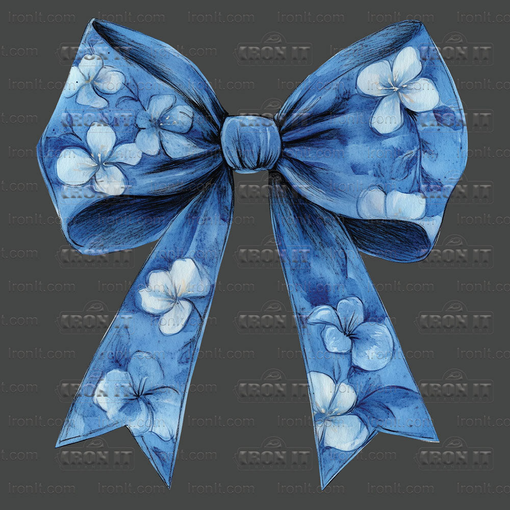 Blue Flowers Coquette Bow