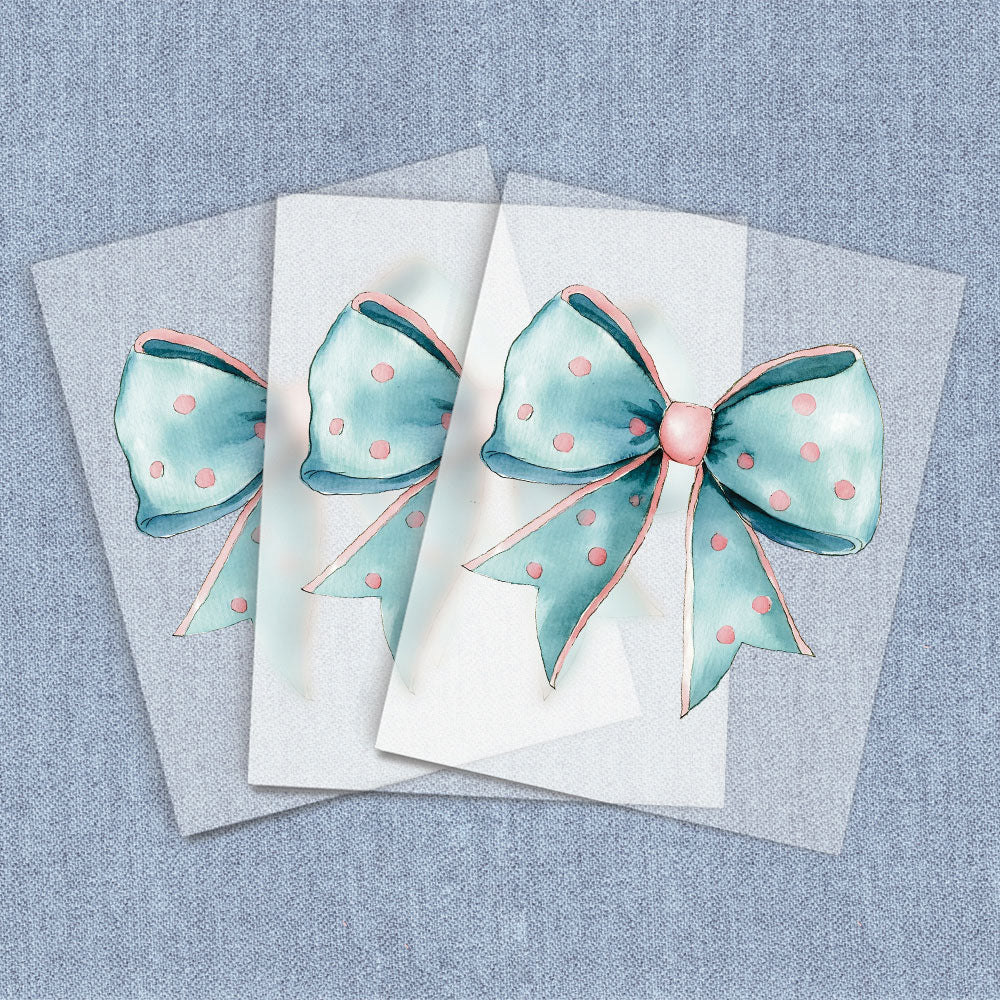 Pink & Blue Dots Coquette Bow