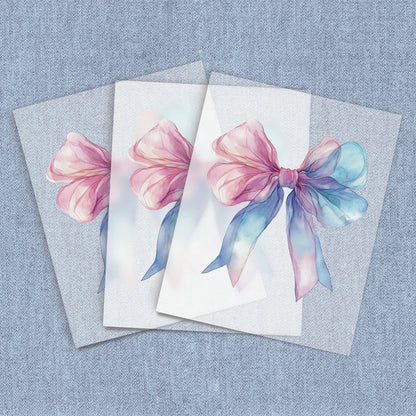 Purple Blue Watercolor Coquette Bow