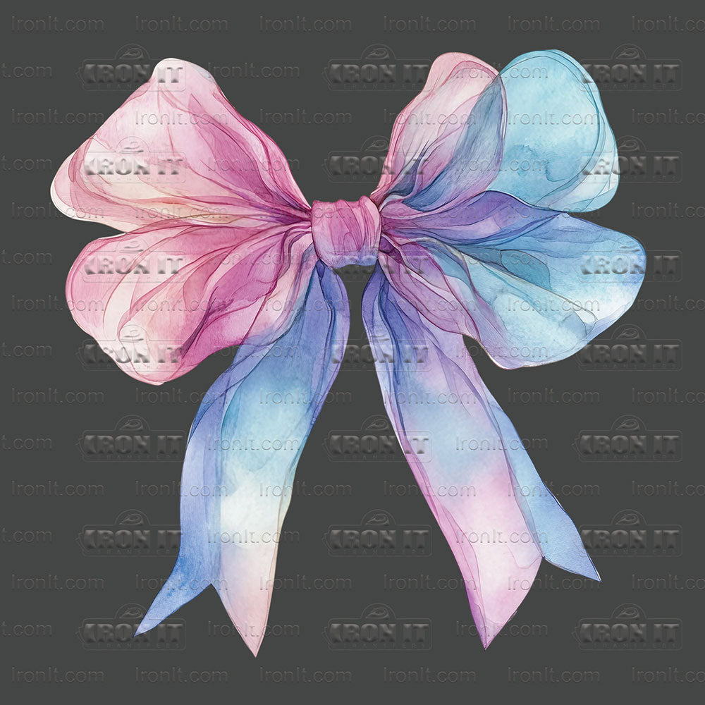 Purple Blue Watercolor Coquette Bow