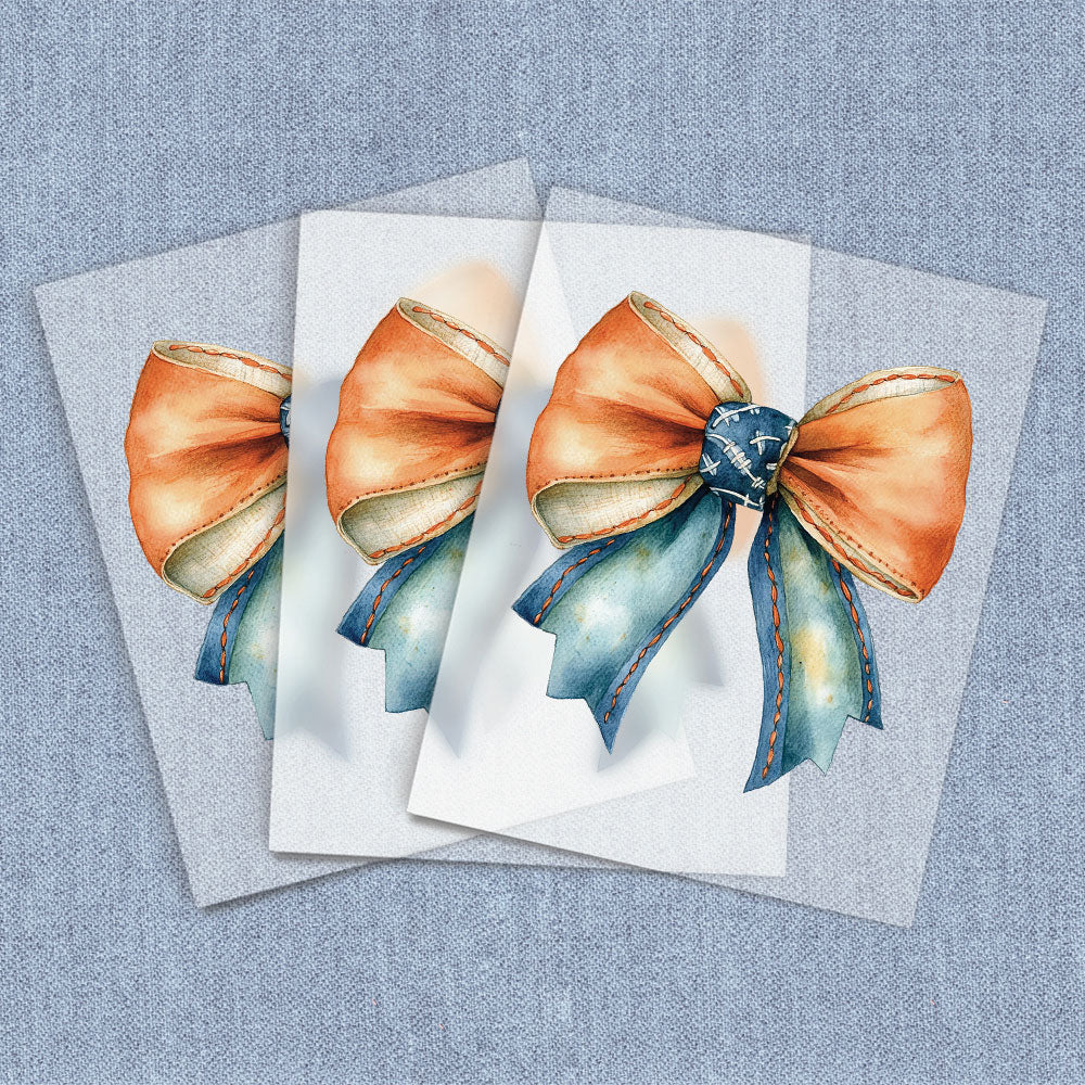 Vintage Orange & Blue Coquette Bow