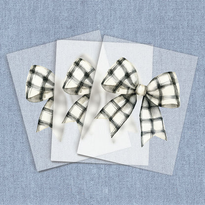 Tan & Black Plaid Coquette Bow