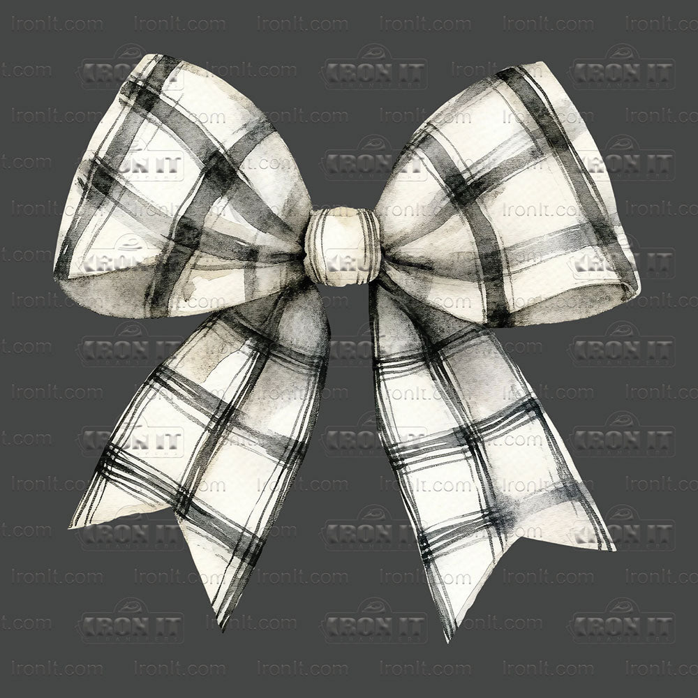 Tan & Black Plaid Coquette Bow