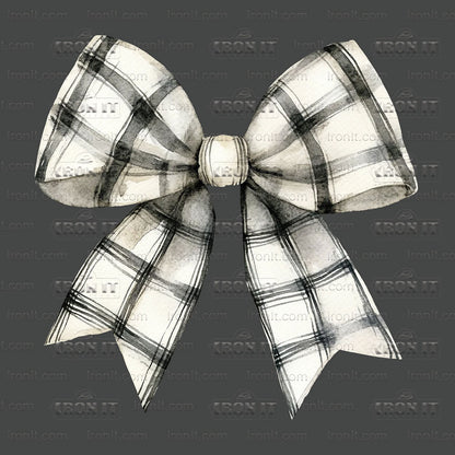 Tan & Black Plaid Coquette Bow