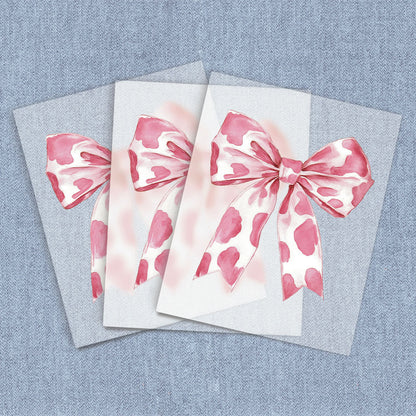 Pink Cow Print Coquette Bow