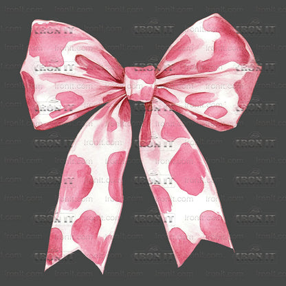 Pink Cow Print Coquette Bow