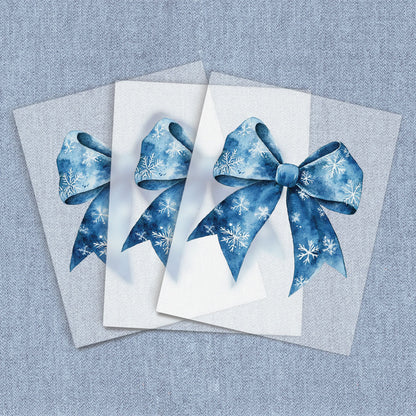 Blue Snowflake Coquette Bow