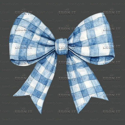 Blue Plaid Coquette Bow