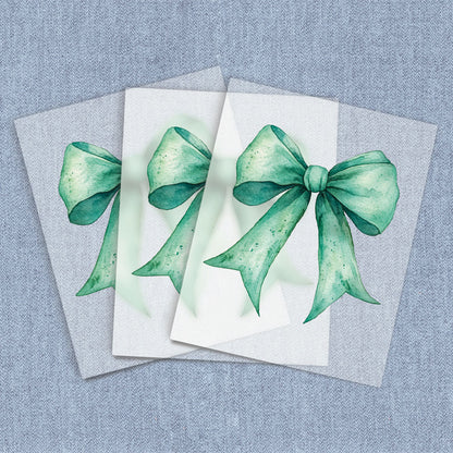 Green Watercolor Coquette Bow