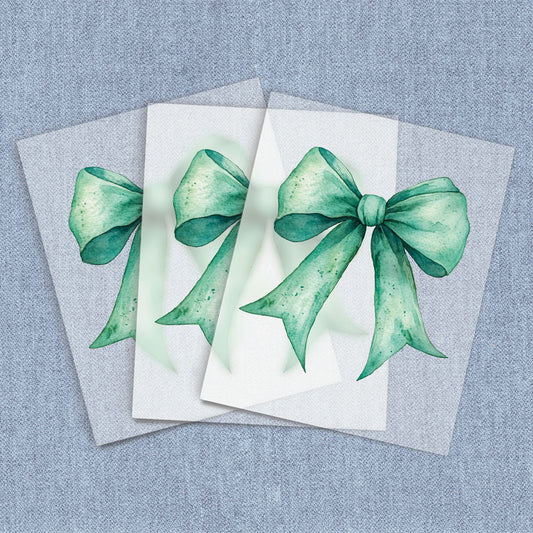 Green Watercolor Coquette Bow