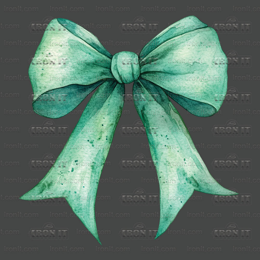 Green Watercolor Coquette Bow