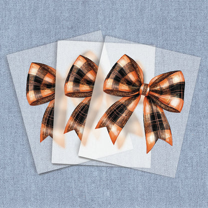 Fall Sparkle Plaid Coquette Bow