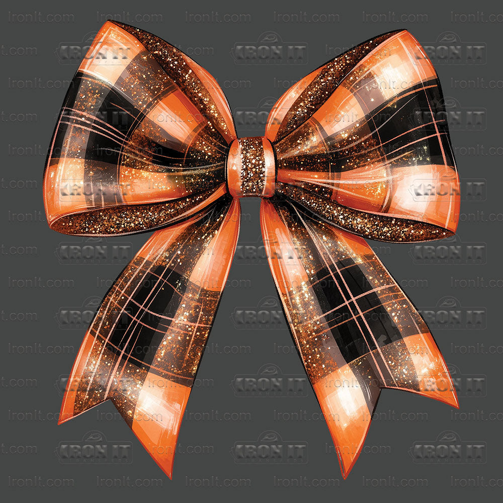 Fall Sparkle Plaid Coquette Bow