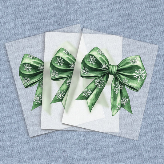 Green Snowflake Coquette Bow