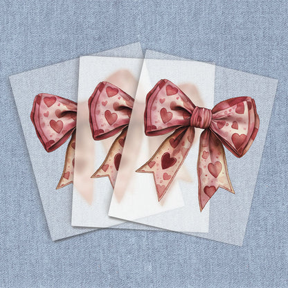 Dark Red Hearts Coquette Bow