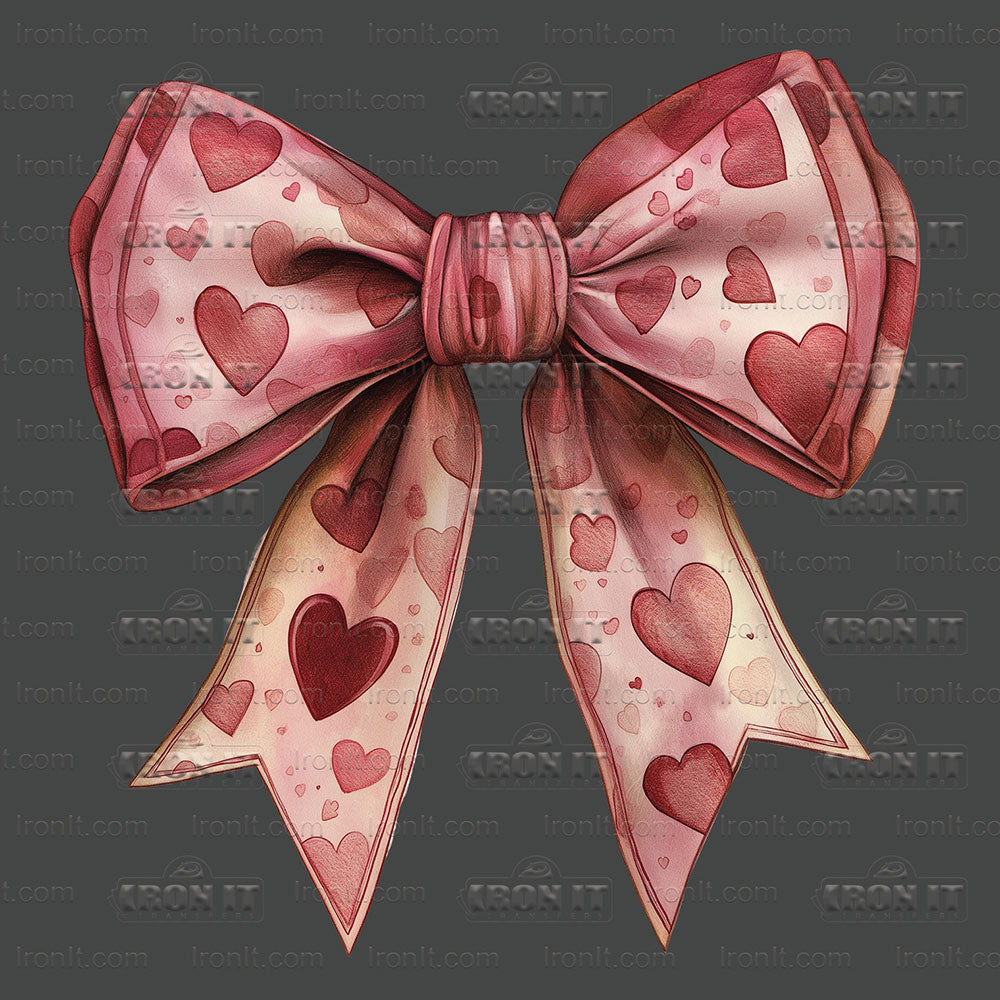 Dark Red Hearts Coquette Bow