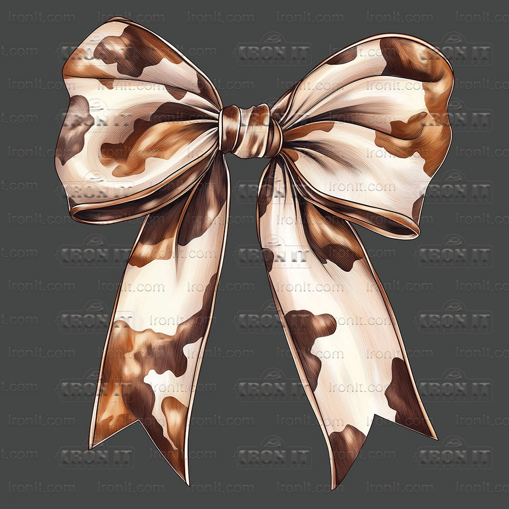 Brown Cow Print Coquette Bow