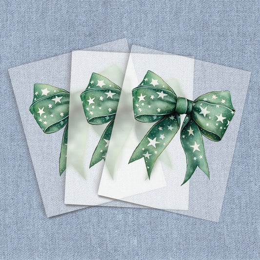 Green Stars Coquette Bow